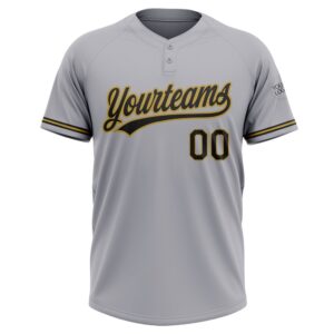 Gray Black Old Gold Two Button Unisex Softball Jersey Custom Team Softball Jersey 2 ruymfb.jpg