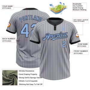 Gray Black Pinstripe Light Blue Two Button Unisex Softball Jersey Custom Team Softball Jersey 3 mpr8vk.jpg