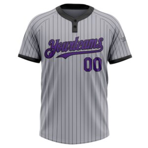 Gray Black Pinstripe Purple Two Button Unisex Softball Jersey Custom Team Softball Jersey 2 jeqe8x.jpg