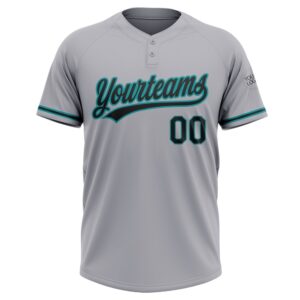 Gray Black Teal Two Button Unisex Softball Jersey Custom Team Softball Jersey 2 zayqc3.jpg