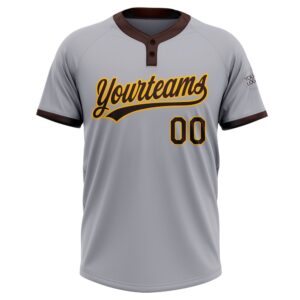 Gray Brown Gold Two Button Unisex Softball Jersey Custom Team Softball Jersey 2 rghzmn.jpg