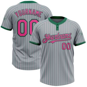 Gray Kelly Green Pinstripe Pink Two Button…