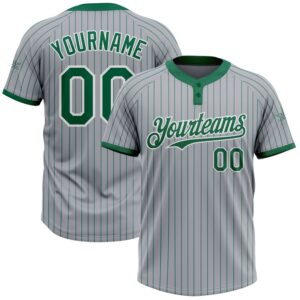 Gray Kelly Green Pinstripe White Two Button…