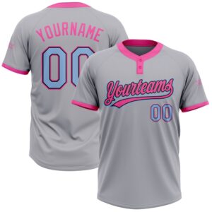 Gray Light Blue Black Pink Two Button…