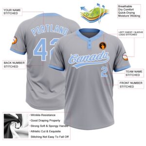 Gray Light Blue White Two Button Unisex Softball Jersey Custom Team Softball Jersey 3 avoobe.jpg