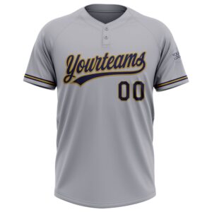 Gray Navy Old Gold Two Button Unisex Softball Jersey Custom Team Softball Jersey 2 azduax.jpg