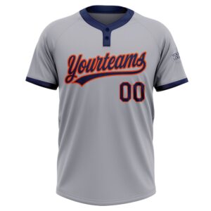 Gray Navy Orange Two Button Unisex Softball Jersey Custom Team Softball Jersey 2 yicl7m.jpg