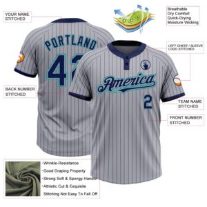 Gray Navy Pinstripe Teal Two Button Unisex Softball Jersey Custom Team Softball Jersey 3 aptwpc.jpg