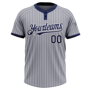 Gray Navy Pinstripe White Two Button Unisex Softball Jersey Custom Team Softball Jersey 2 srcwdk.jpg