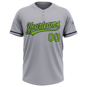 Gray Neon Green Navy Two Button Unisex Softball Jersey Custom Team Softball Jersey 2 zhnirp.jpg