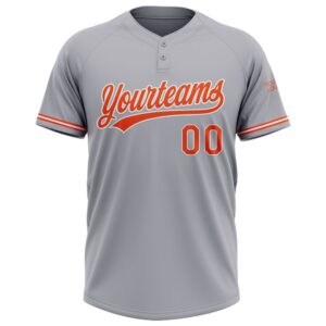 Gray Orange White Two Button Unisex Softball Jersey Custom Team Softball Jersey 2 joxuzt.jpg