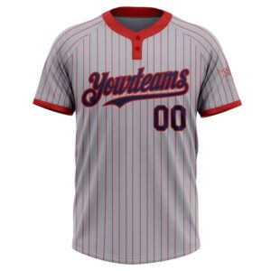 Gray Red Pinstripe Navy Two Button Unisex Softball Jersey Custom Team Softball Jersey 2 u5yhpv.jpg