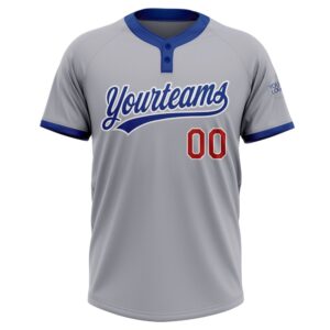 Gray Red Royal Two Button Unisex Softball Jersey Custom Team Softball Jersey 2 dsdgon.jpg