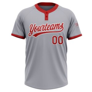 Gray Red White Two Button Unisex Softball Jersey Custom Team Softball Jersey 2 oa7cze.jpg