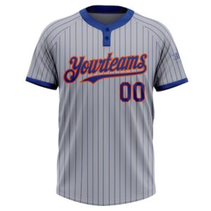 Gray Royal Pinstripe Orange Two Button Unisex Softball Jersey Custom Team Softball Jersey 2 j5aluy.jpg