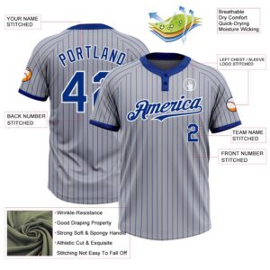 Gray Royal Pinstripe White Two Button Unisex Softball Jersey Custom Team Softball Jersey 3 knrlbm.jpg