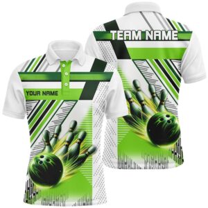 Green And White Bowling Shirts For Men…