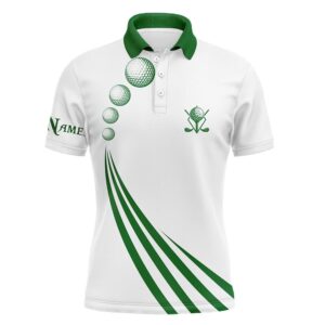 Green And White Men’s Polo Golf Shirts…