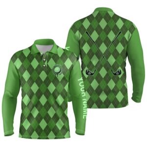 Green Argyle Men s Golf Polo Shirts Custom Name Golf Outfit Men Golf Polo Shirt Golf Shirts 2 lzfk8a.jpg