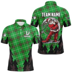 Green Argyle Pattern Santa Golfer Custom Men’s…