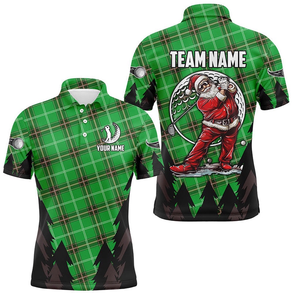 Green Argyle Pattern Santa Golfer Custom Men’s Christmas Best Team Golf Shirts, Golf Polo Shirt, Golf Shirts Green Argyle Pattern Santa Golfer Custom Men’s Christmas Best Team Golf Shirts, Golf Polo Shirt, Golf Shirts