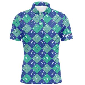 Green Blue Argyle Plaid Pattern Golf Clubs…