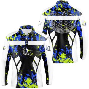 Green Blue Camo And White Men s Golf Polo Shirts Custom Name Cool Golf Gifts For Men s Golf Polo Shirt Golf Shirts 2 tv03mz.jpg