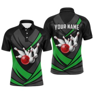Green Bowling Polo Shirts For Men Bowling…