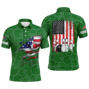 Green Bowling Polo Shirts For Men Custom…