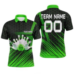 Green Bowling Shirt For Men Custom Polo…