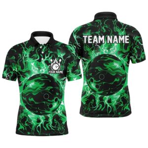Green Camo Bowling Ball Mens Bowling Shirts…