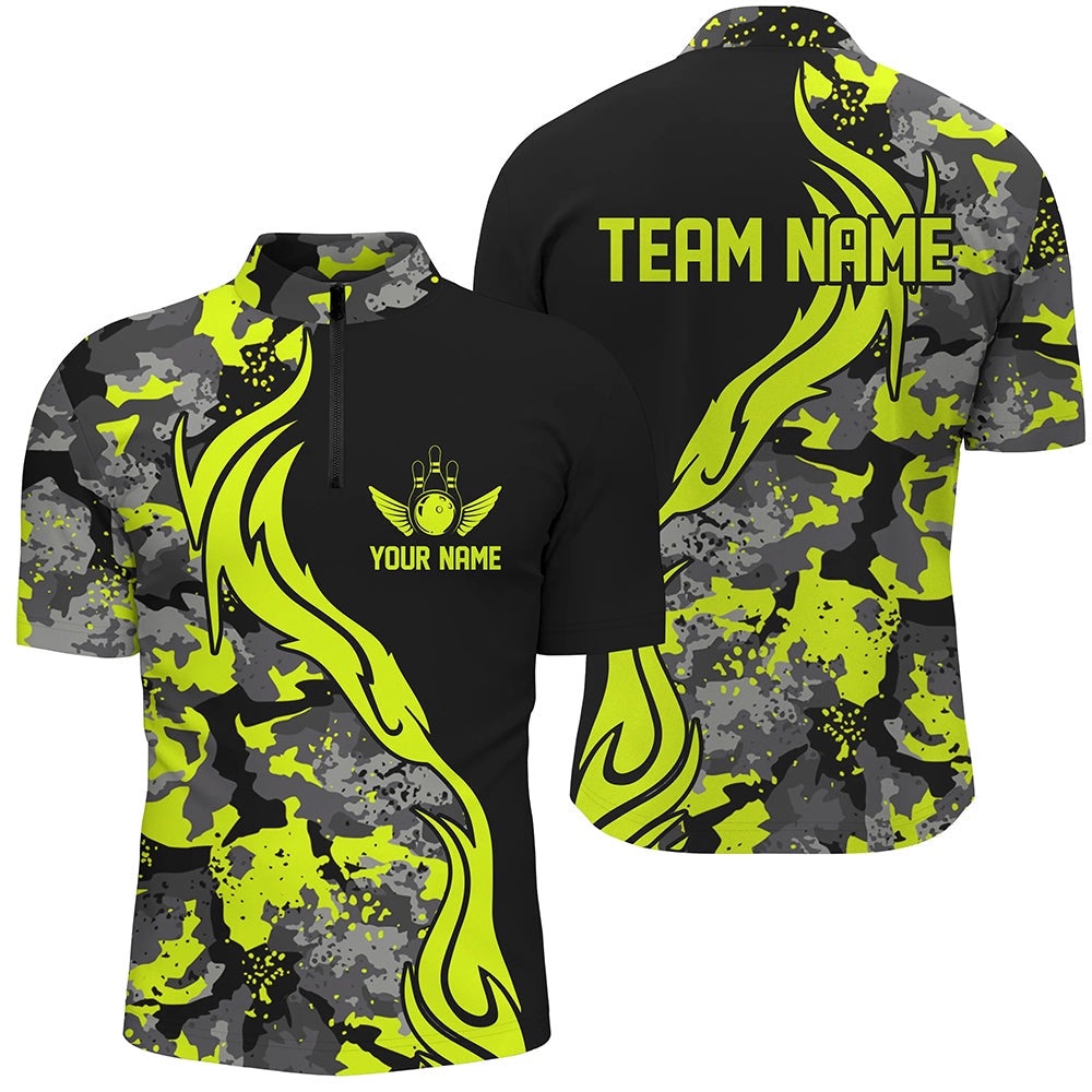 Green Camo Bowling Team Shirts Bowling League Shirts For Men, Custom Bowling Team Jersey Shirt Green Camo Bowling Team Shirts Bowling League Shirts For Men, Custom Bowling Team Jersey Shirt