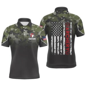Green Camouflage Archery Polo Shirts For Men…