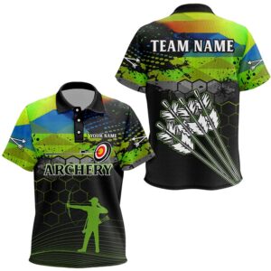 Green Colors Arrows Archery Polo Shirts, Custom…