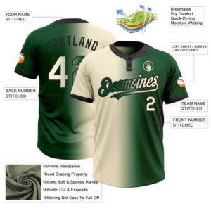 Green Cream Black Gradient Fashion Two Button Unisex Softball Jersey Custom Team Softball Jersey 3 jzg2px.jpg