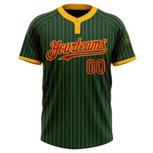 Green Gold Pinstripe Red Two Button Unisex Softball Jersey Custom Team Softball Jersey 2 je5eyv.jpg