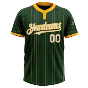 Green Gold Pinstripe White Two Button Unisex Softball Jersey Custom Team Softball Jersey 2 x9pchy.jpg