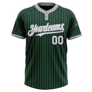 Green Gray Pinstripe White Two Button Unisex Softball Jersey Custom Team Softball Jersey 2 ldgyyr.jpg