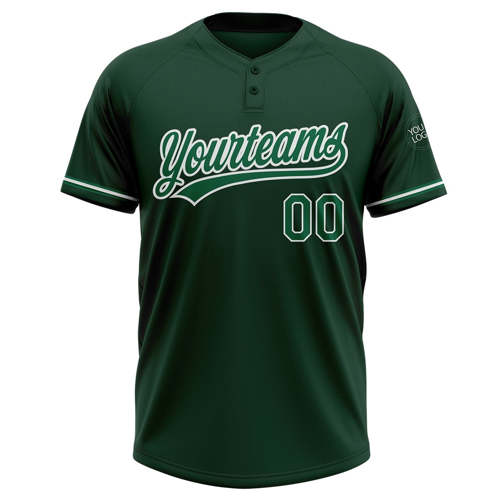 Green Kelly Green White Two Button Unisex Softball Jersey, Custom Team Softball Jersey Green Kelly Green White Two Button Unisex Softball Jersey, Custom Team Softball Jersey