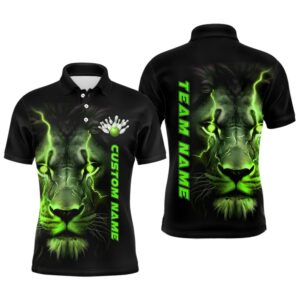 Green Lion Custom Men Bowling Polo Shirts…