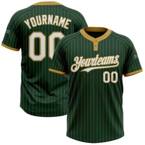 Green Old Gold Pinstripe White Two Button…