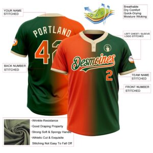 Green Orange Cream Gradient Fashion Two Button Unisex Softball Jersey Custom Team Softball Jersey 3 lxzj42.jpg