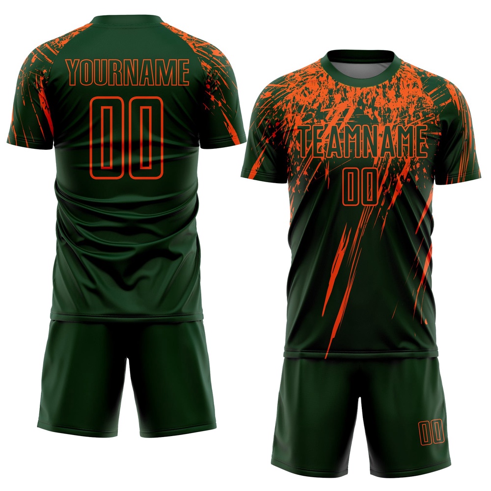 Green Orange Sublimation Soccer Uniform Jersey, Custom Team Soccer Jersey Shirt Green Orange Sublimation Soccer Uniform Jersey, Custom Team Soccer Jersey Shirt