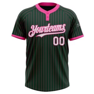 Green Pink Pinstripe White Two Button Unisex Softball Jersey Custom Team Softball Jersey 2 kmmgkw.jpg