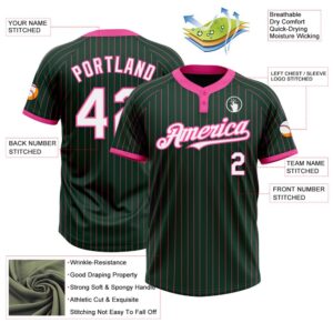 Green Pink Pinstripe White Two Button Unisex Softball Jersey Custom Team Softball Jersey 3 fj0hvs.jpg