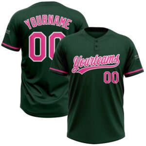 Green Pink White Two Button Unisex Softball…