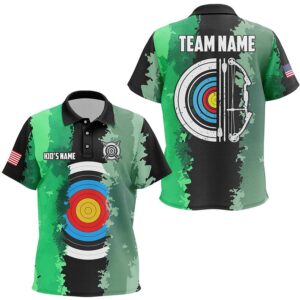 Green Polo Archery Target Polo Shirts Custom…