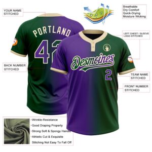 Green Purple Cream Gradient Fashion Two Button Unisex Softball Jersey Custom Team Softball Jersey 3 yqurvo.jpg