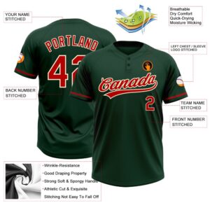 Green Red Cream Two Button Unisex Softball Jersey Custom Team Softball Jersey 3 ktjmbn.jpg