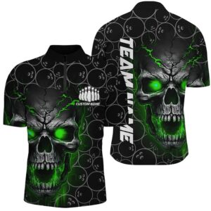 Green Skull Bowling Jersey For Men, Bowling…